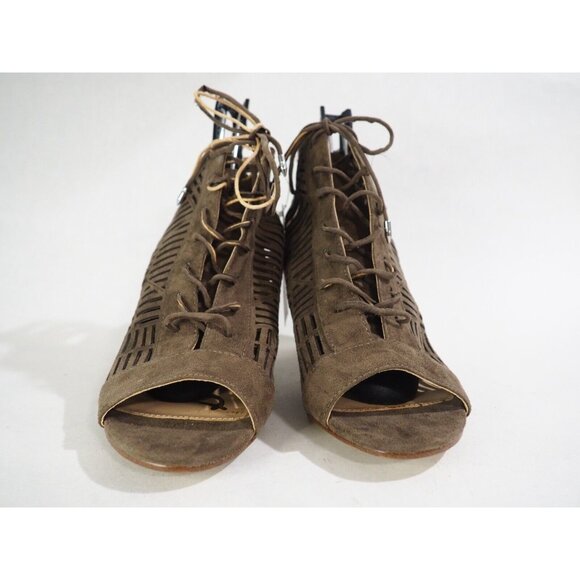 Sam Edelman Rocco Brown Suede Cutout Lace Up Block Heels, Size 9.5 (US) - Picture 3 of 14